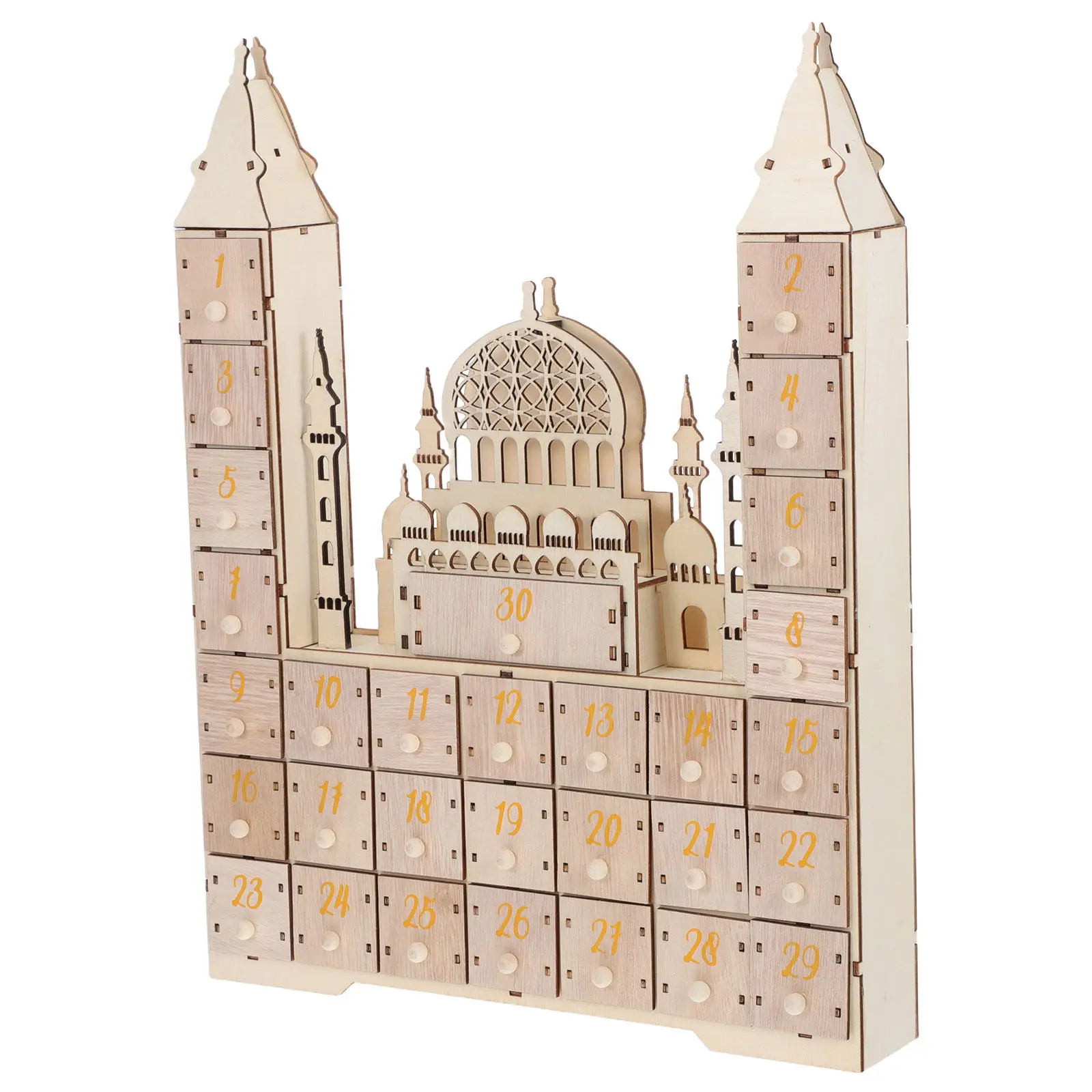 Ramadan Advent Calendar 30 Days Wooden Countdown Drawers Islamic Party Supplies Eid Festival Countdown Calendar Ramadan