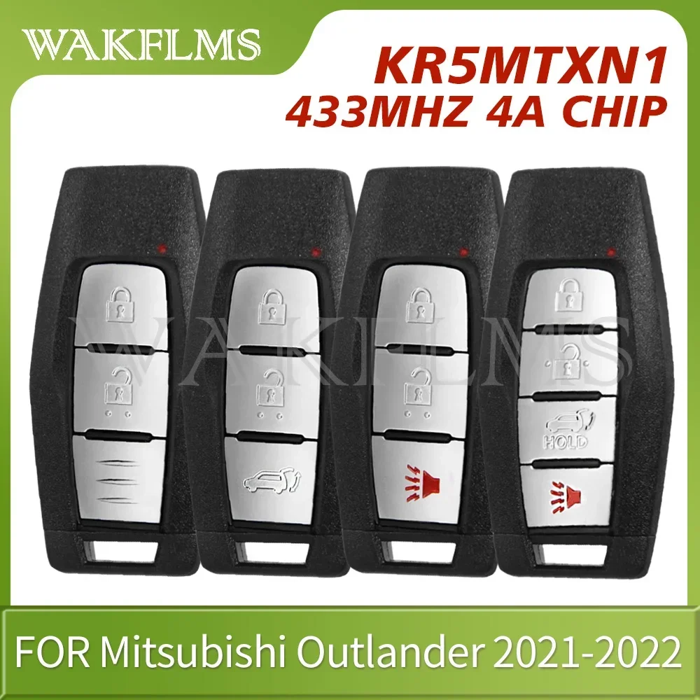 For Mitsubishi Outlander 2022 2023 2024 433MHz 4A Chip Smart Remote Car Key Fob 2/ 3 /4 Buttons KR5MTXN1 S180145502 S180145500