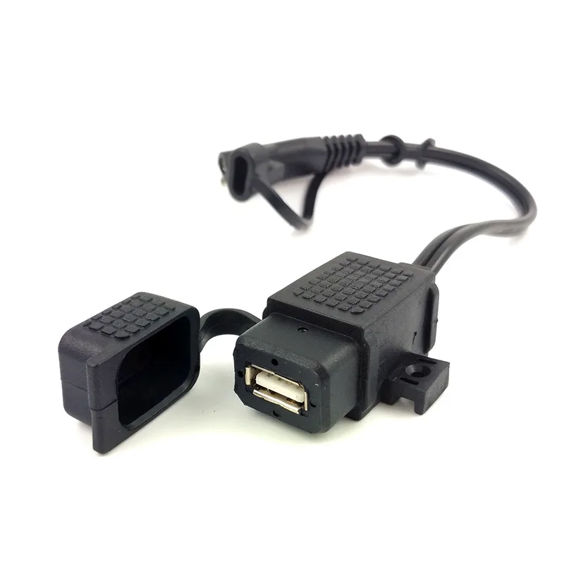 DIY SAE إلى USB كابل محول للماء USB شاحن سريعة 2.1A ميناء 120 سنتيمتر كابل مضمنة فتيل دراجة نارية الهاتف المحمول اللوحي GPS