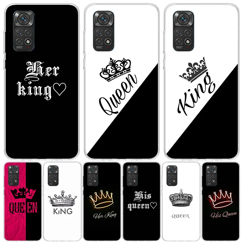 Lovers King Queen Phone Case For Xiaomi Redmi Note 13 12S 12 11S 11T 11E Pro Plus 10S 10 9S 9 8T 8 7 Art Customized Coque Capa