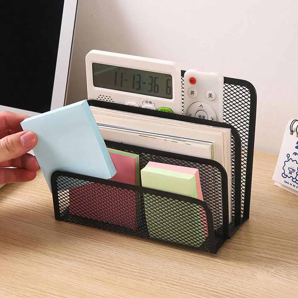Papers Trays Notebook Stand Rack Desk 3-layer Black Metal Iron Mesh Holder for Magazine Document File Book Rack Organizer Office