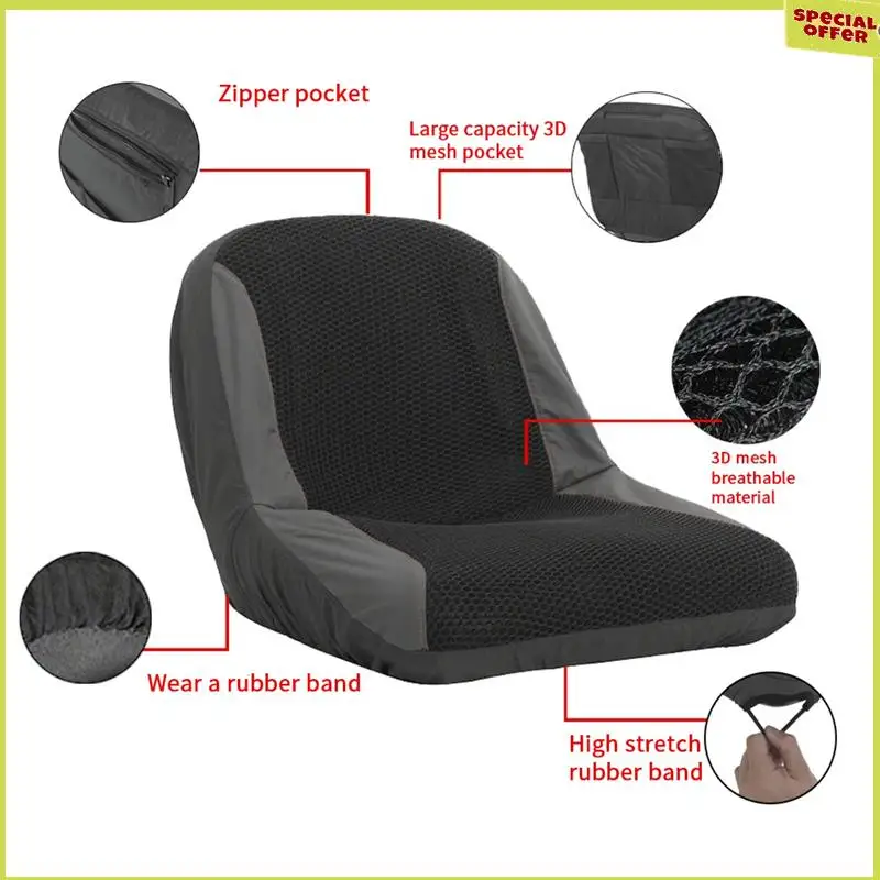 A34r universal cortador de grama tractor assentos capa acolchoada conforto almofada armazenamento bolsa cortador de grama peças reposição acessórios