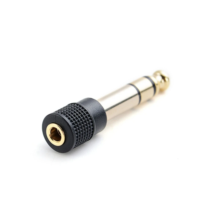 6,35 mm 1/4 Stecker auf 3,5 mm 1/8 Buchse Stereo-Kopfhörer-Adapterstecker vergoldet für Lautsprecher Kopfhörer Gitarre 25UB