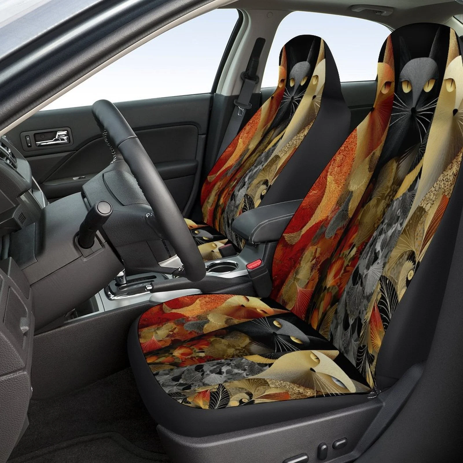 Cats Pattern Art Themed Car Se - Car Seat Cover recension och pris