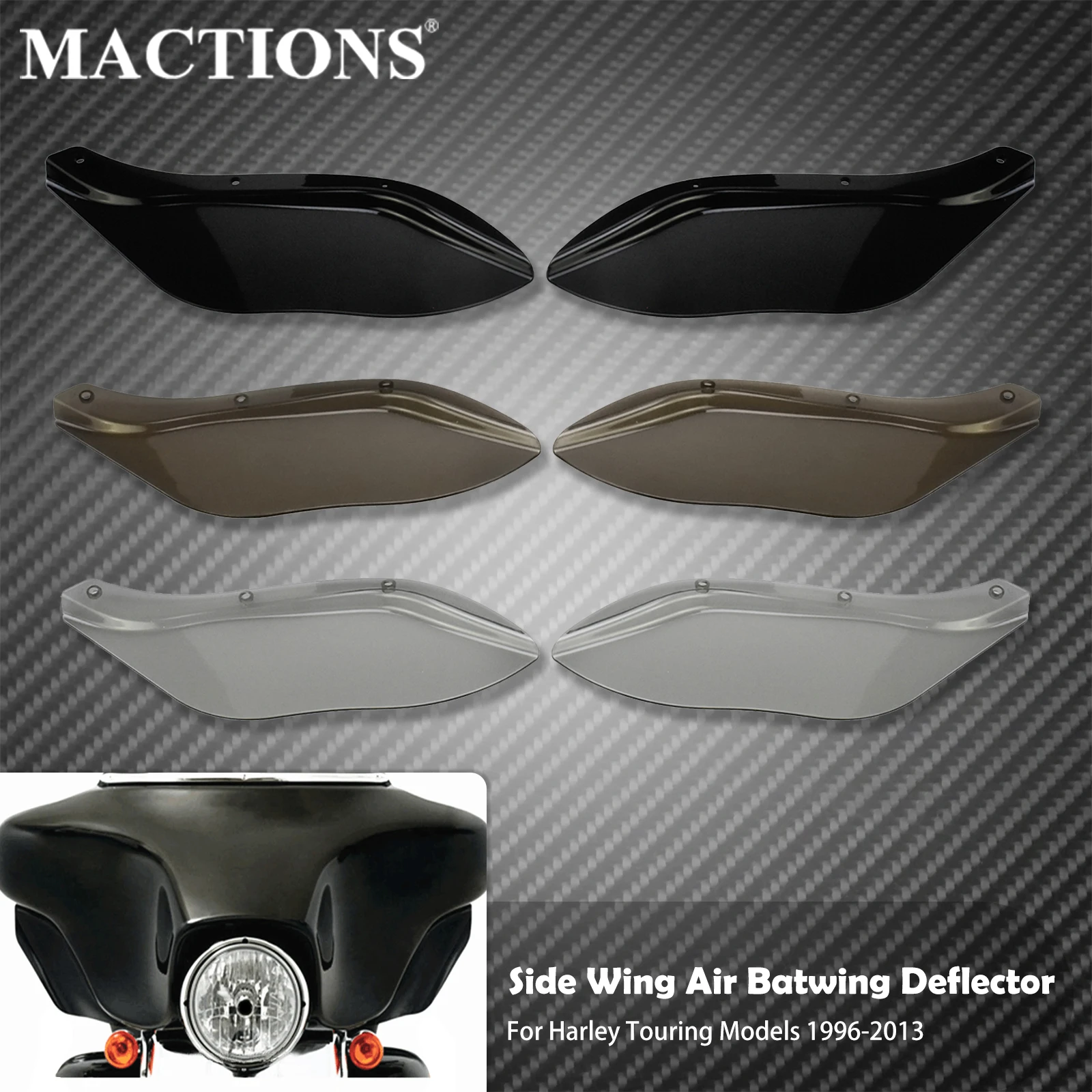 Motorcycle Batwing Air Deflector Fairing Side Windshield Plastic For Harley Touring Street Glide Road King Electra FLHX 96-2013