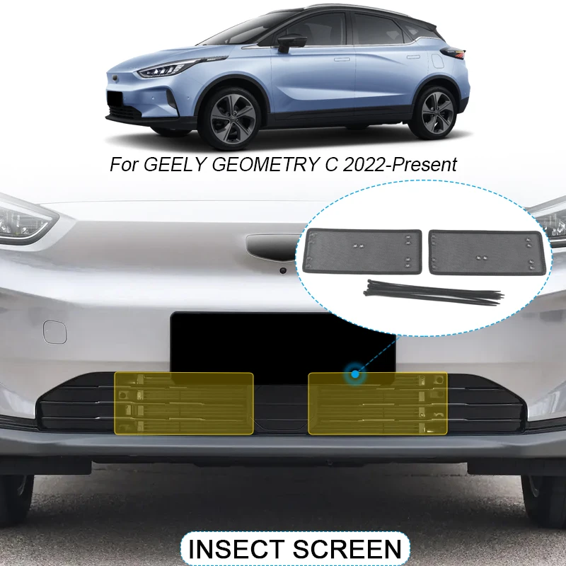 

2pcs Car Insect-proof Air Inlet Protection Cover Insert Vent Racing Grill Filter Net Accessory For GEELY GEOMETRY C 2022-2025