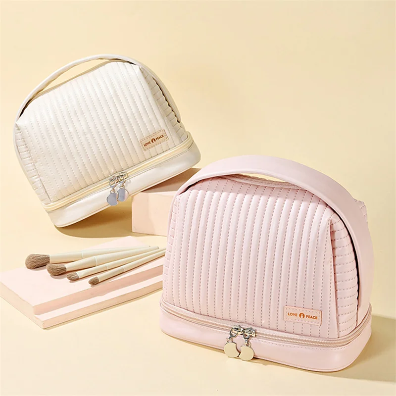 Toast PU Makeup Bag Waterproof Leather Clutch Cosmetic Pouch Large Travel Washbag Makeup Tool Pouches Large Capacity