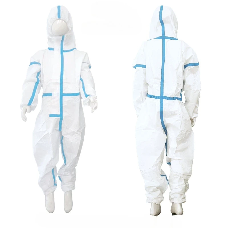 PP+PE Membrane Seam‑Taped Isolation Coverall, Hooded Disposable Full‑Body Protective Jumpsuit with Individual Package for Work