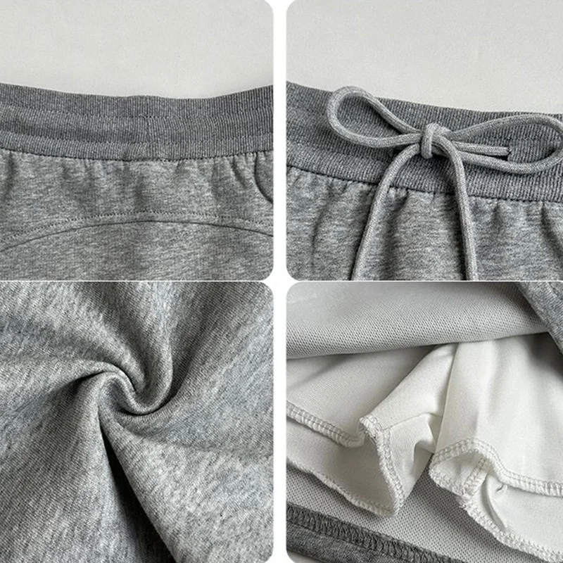 2025 الصيف الفتيات شيك عالية الخصر رقيقة التنانير النساء مريحة الترفيه فستان قصير سيدة الموضة موجزة ألف خط التنانير الرمادية #6