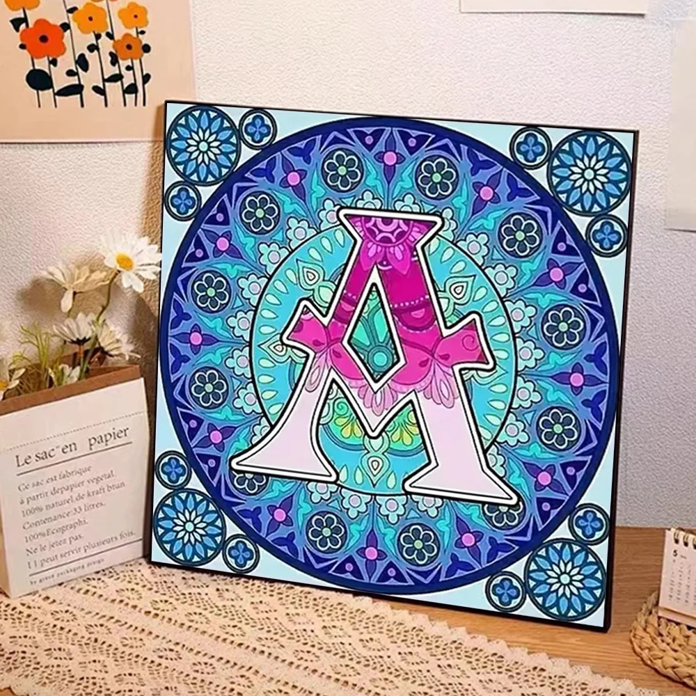 Huacan 5d Diamond Painting Alphabet Home Decor Full Embroidery Flower Mandala Rhinestones Kit Diy Handmade Gift