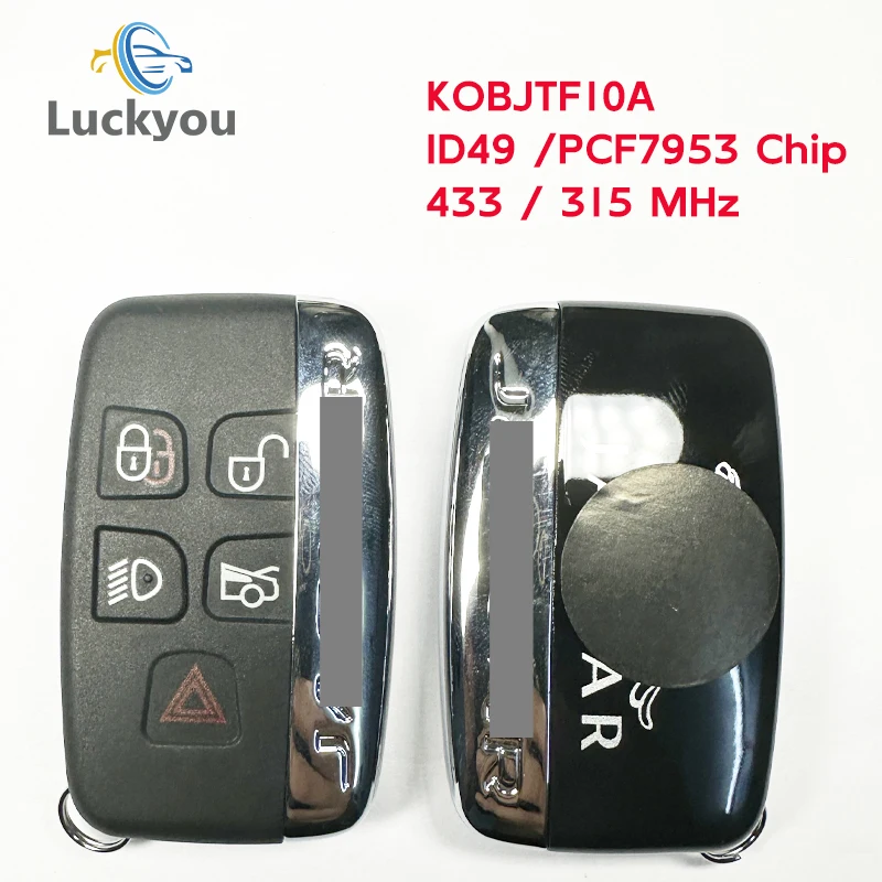 Llave de coche remota para Jaguar XE XJ XJL XF coche 315 433Mhz ID49 PCF7945P Chip 5 botones llave de coche de Control inteligente FCCID:KOBJTF10A