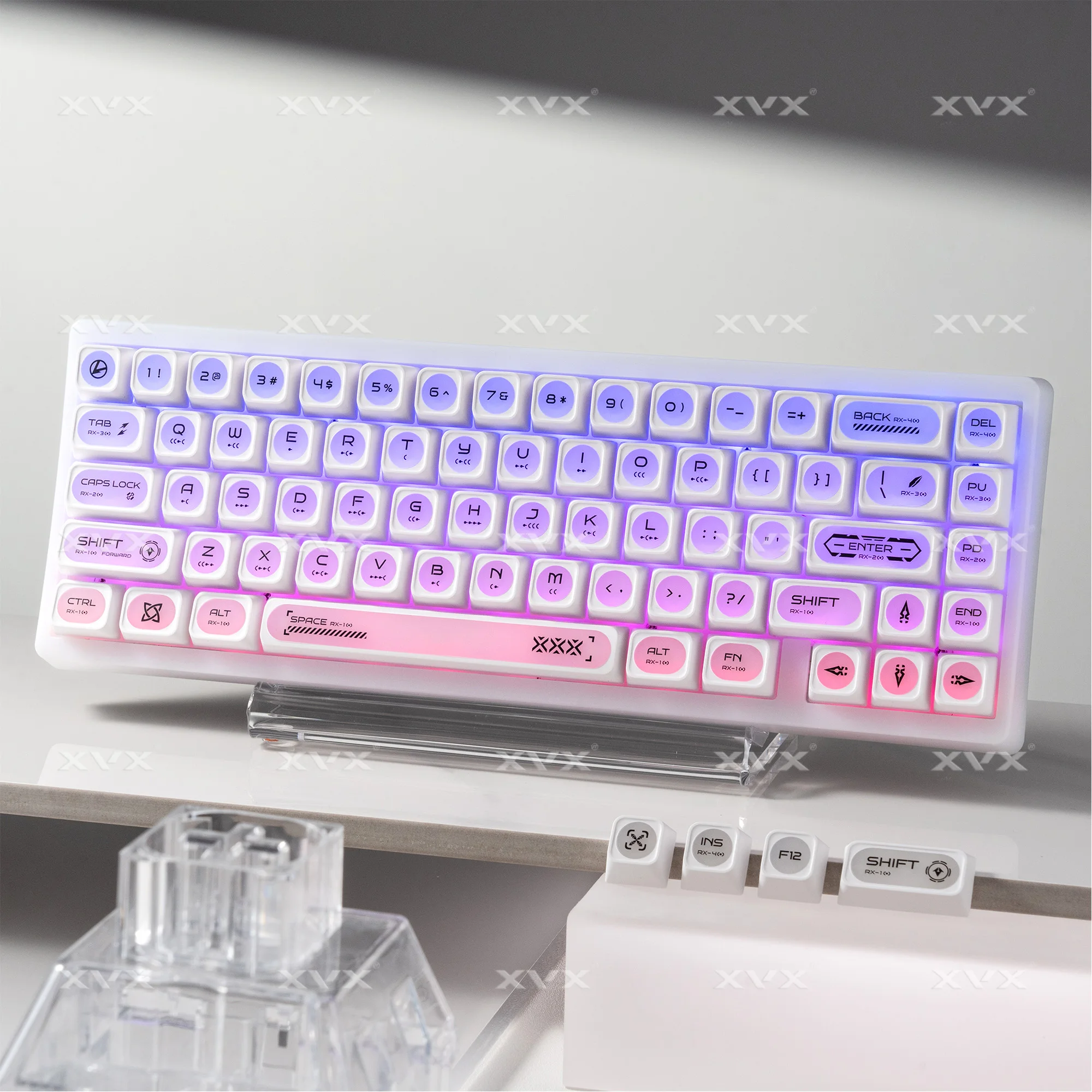 XVX White Cats Eye Keycap Set 136-Key PBT