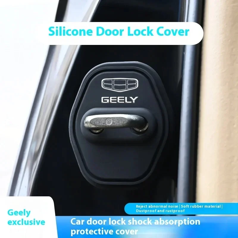 Car Door Lock Protector Cover Door Latch Protector Silicone For Geely Coolray Starray Emgrand EX5 Monjaro EX2 Okavango Atlas