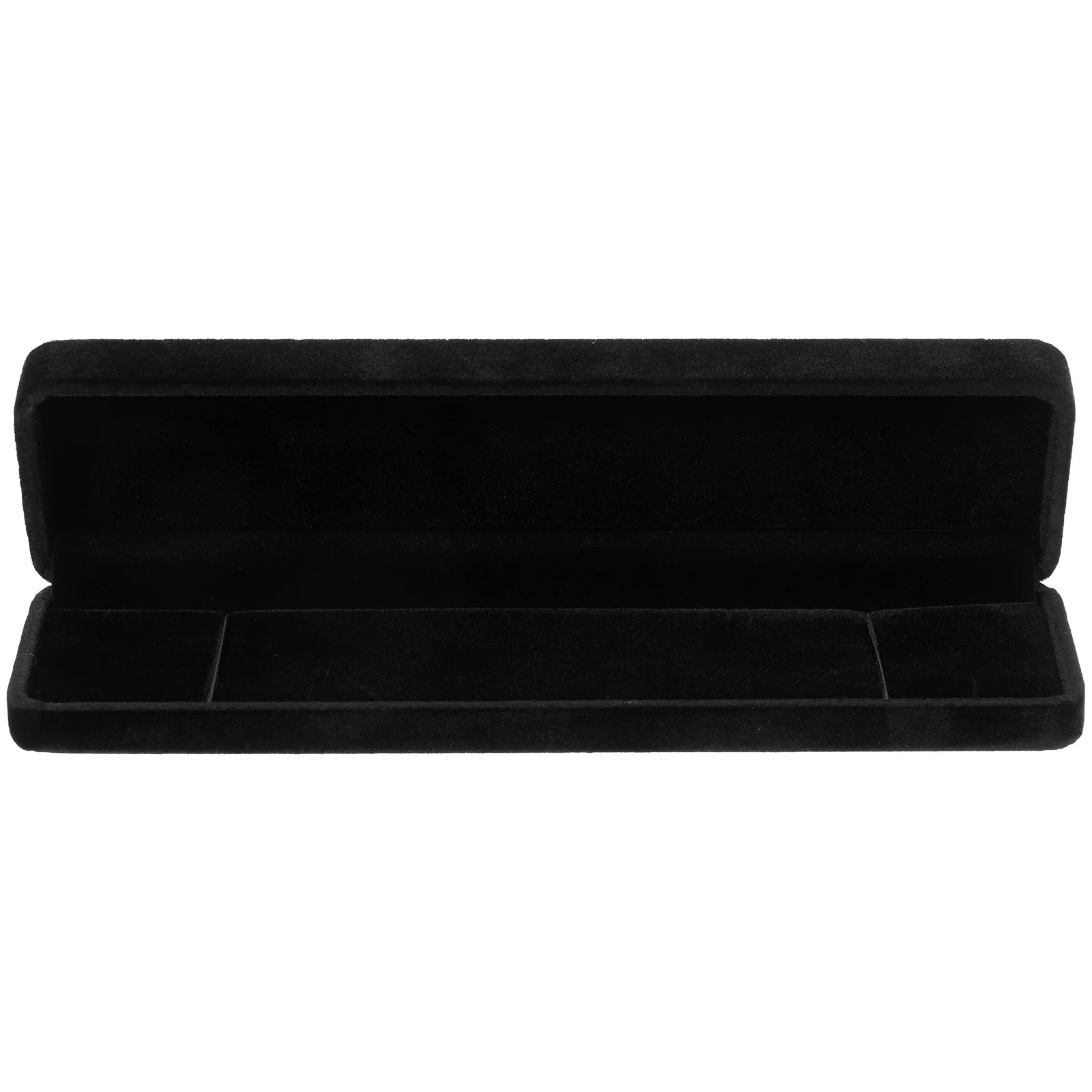 

2Pcs Long Chain Box Black Flannel Necklace Case Bracelet Storage Travel Organizer Jewelry Boxes for Necklaces Gifts