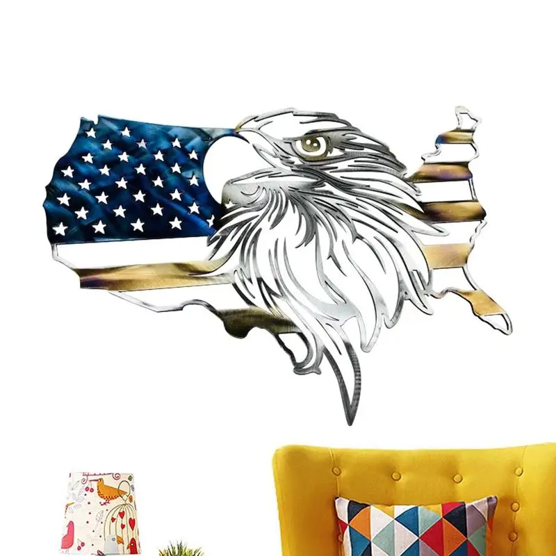 

Metal American Flag Wall Art Eagle Patriotic Wall Decor For Independence Day 4th Of July Patriotic Sculpture Wall Decoration