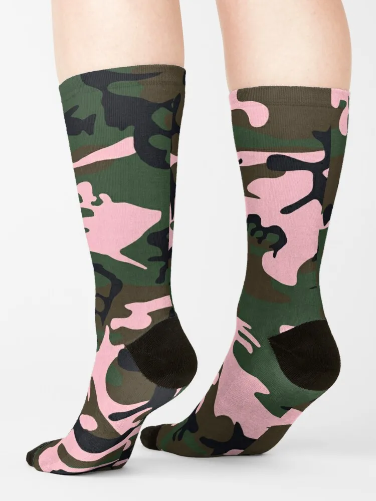 Chaussettes en coton camouflage et rose pour enfants, garçon, enfant, femme