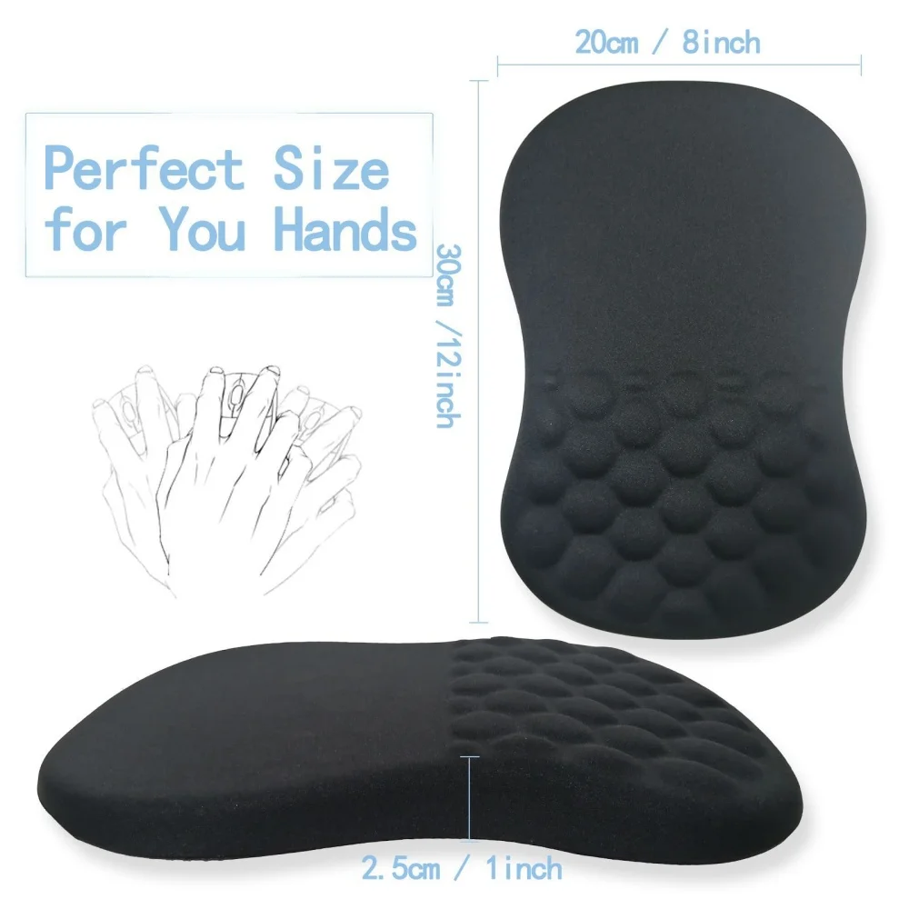 Ergonomic Wrist Support Mouse Pad, Non-Slip Memory Foam Cushion, Comfortable Durable Mat for PC Laptop Home and Office