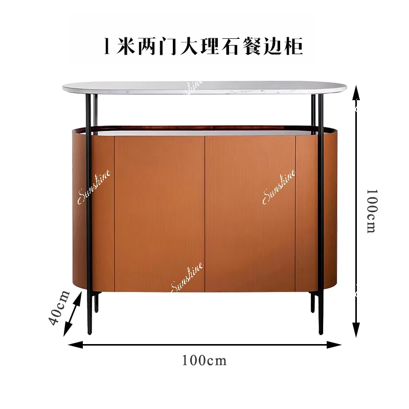 Light luxury solid wood storage sideboard, household entryway, minimalist tea cabinet