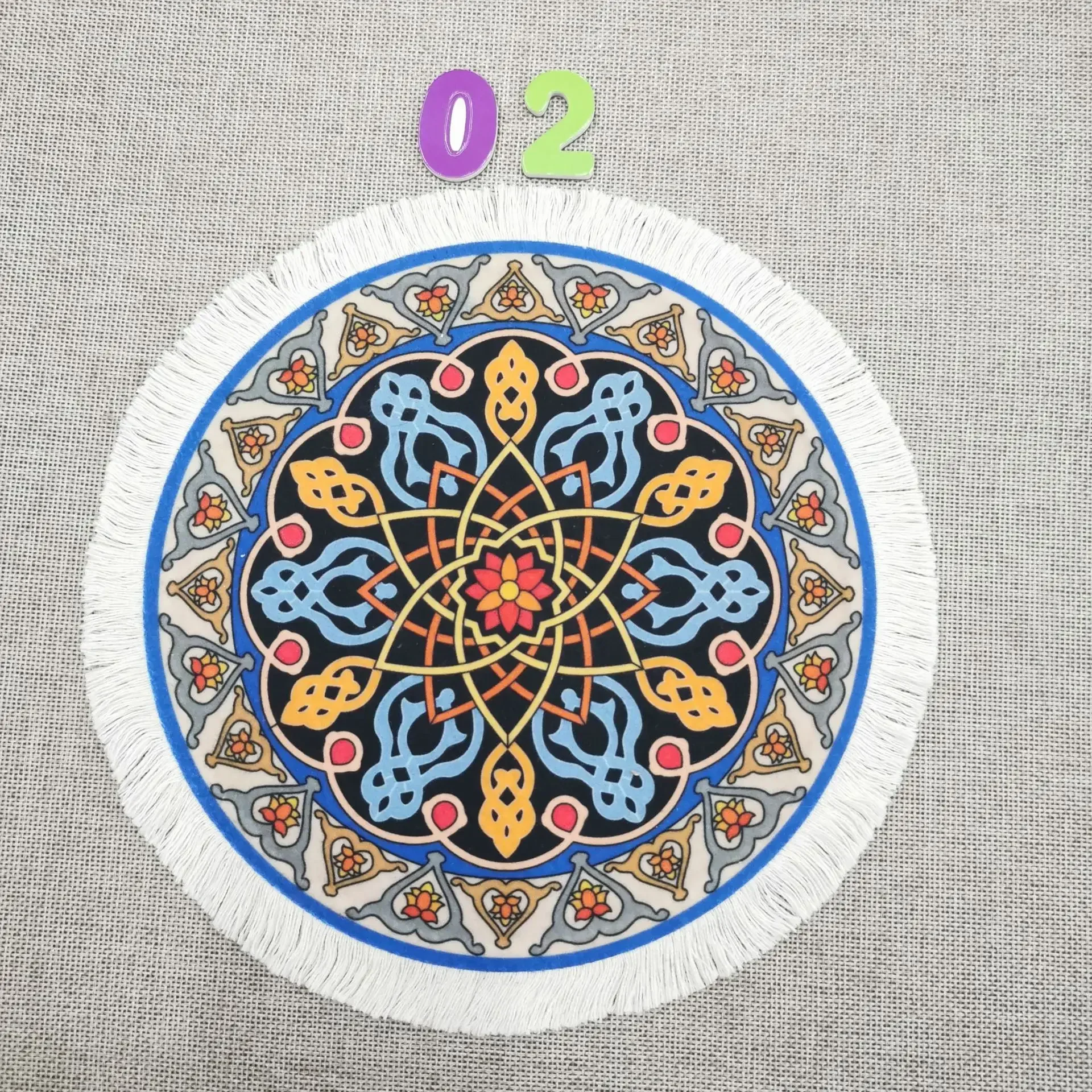 Mousepads Carpet Placemat Persian Style Coaster Flower Plate Teapot Mat Fringed Edge Anti-slip Decorative Pad Office Accessories