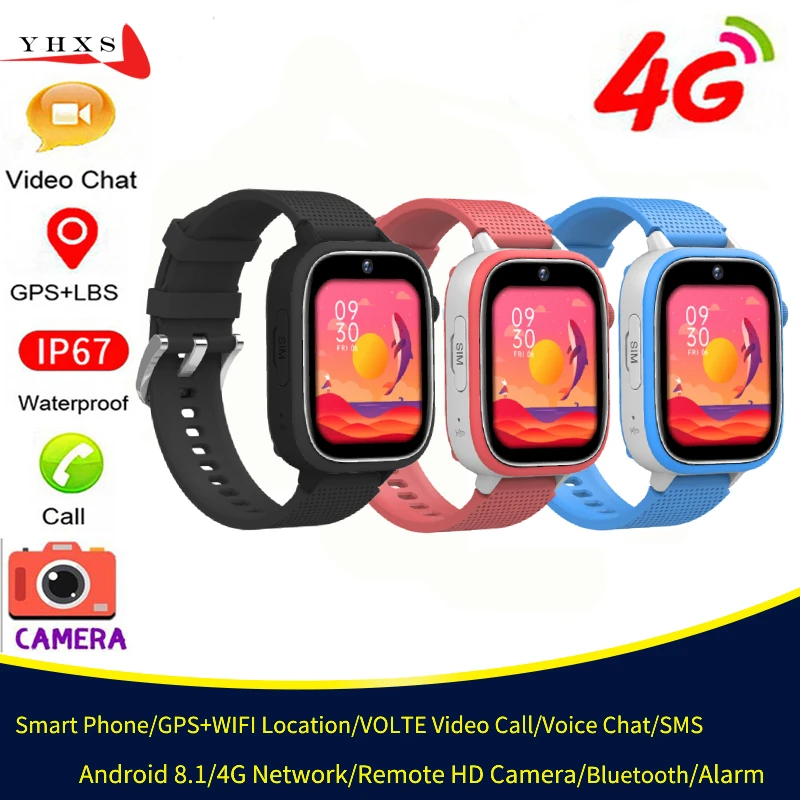 

Smart 4G Kids GPS WIFI Trace Location Sim Card Phone Watch with Camera, Voice Video SOS Calls WhatsApp Ideal for Kids Students