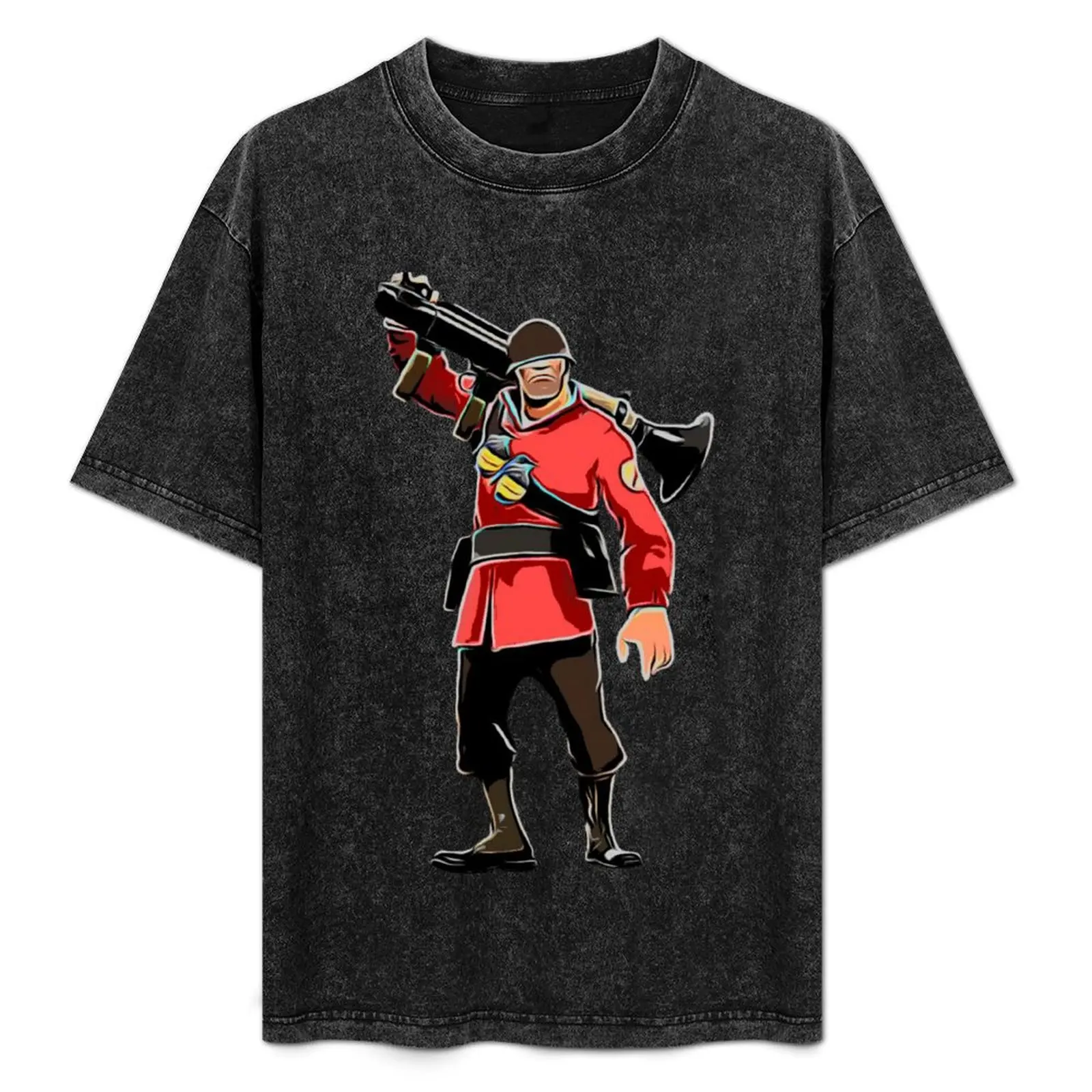 TF2 Soldier T-Shirt Basic Simple Casual Short Sleeve Tee