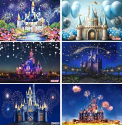 Wonderland Castle Background Baptism Children Girls Birthday Party Wedding Backdrop Blue Starry Sky Photo Studio Props Customize