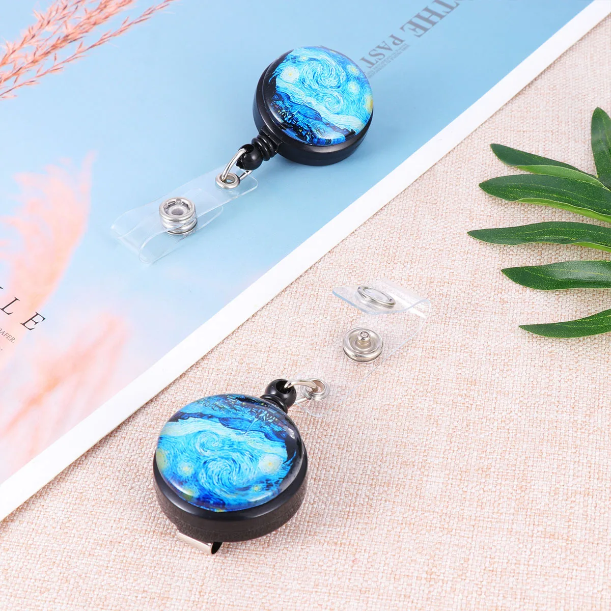 2Pcs Retractable Badge Holder ABS Id Clips Nurse Doctor Badge Accessories Id Holder