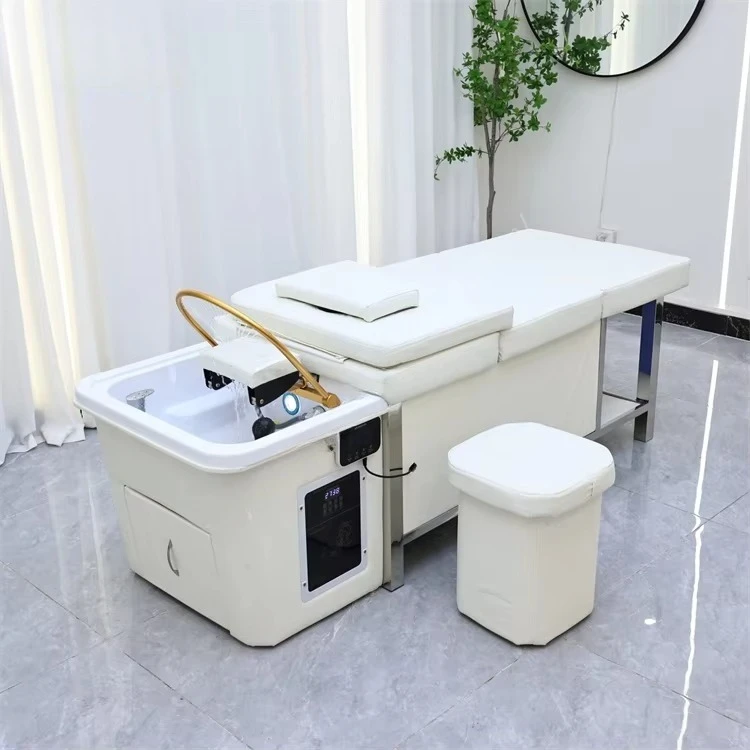 Modern Luxury 90 Liter Water tank Head Spa Massage Shampoo Bed Hair Salon Shampoo Chair Salon Equipment with Water Heater
