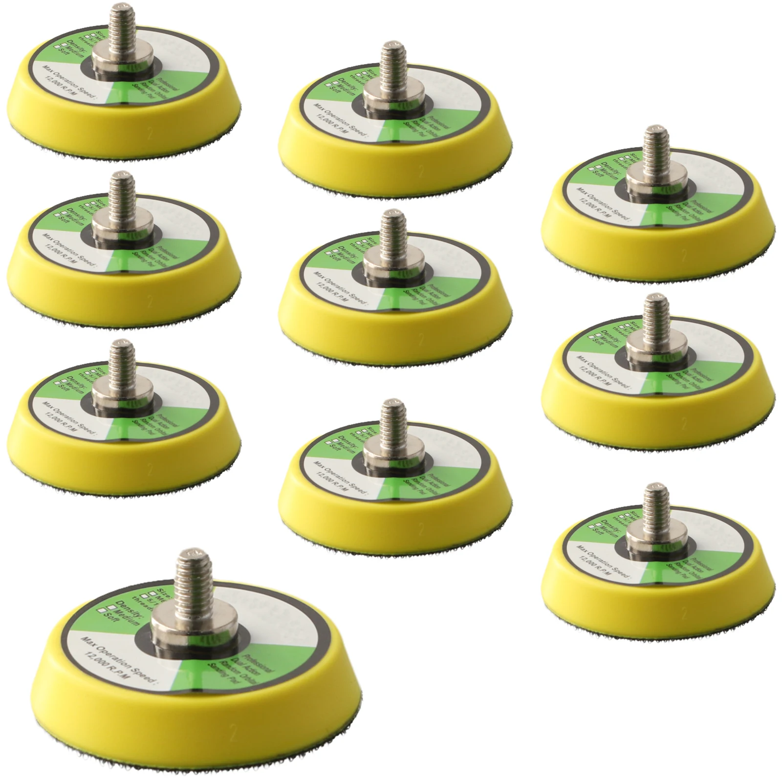 

Efficient Sanding and Polishing Solution 10 Pack of 2 Inch Backing Pads with M6 Thread Compatible with For Air Sanders