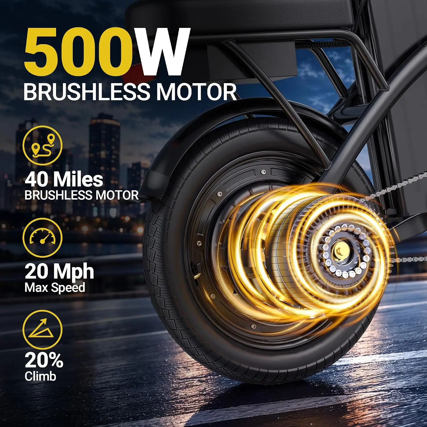 14" Folding Electric Bike Adults 500W 750W Peak Motor 48V 9Ah Battery 40 Miles Range 3 Modes Front Suspension, Customized