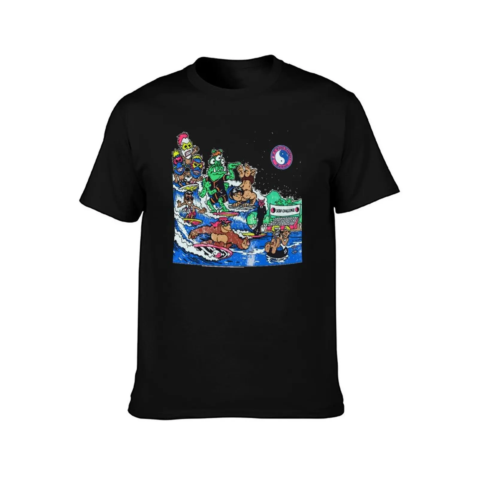 T&C Surf Challenge (80s retro) T-Shirt, Summer Casual Cotton Tee, Oversized Streetwear Tops, Vintage Graphic Print, 100% Cotton