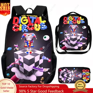 The Amazings Digitals Circus School Backpack with Lunch Bags ,Pencil Bags ,School Bags for Boys Girls Best Gift