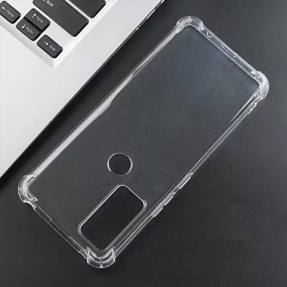 Transparent Shockproof Anti-skid TPU Gel Skin soft clear Case Cover For  TCL 30 SE/ TCL 305 / TCL 306 With 2PCS Screen Protector