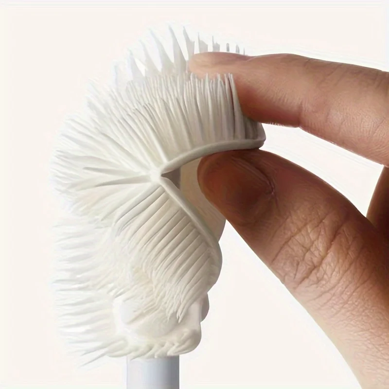 Long Handle Foldable Rotatable Bottle Brush Soft Silicone 360 Full Dead Spot Cleaner For Baby Feeding Bottles Narrow Mouth Cups - view 4
