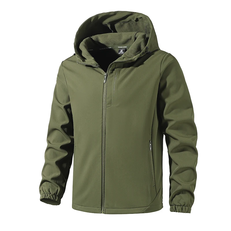 เสื้อแจ็คเก็ตเดินป่าให้ความอบอุ่นสำหรับผู้ชายใส่กลางแจ้งใส่สบายเข้าได้กับทุกชุดเสื้อแจ๊กเก็ตกันน้ำกันลมแฟชั่นลำลอง