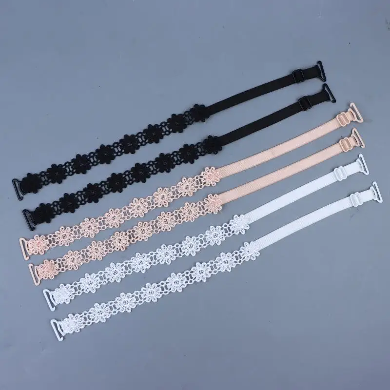 1Pair Women Flower Lace Adjust Bra Straps Shoulder Strap Lingerie Straps Lace Straps For Bra Invisibility Underwear Accessories