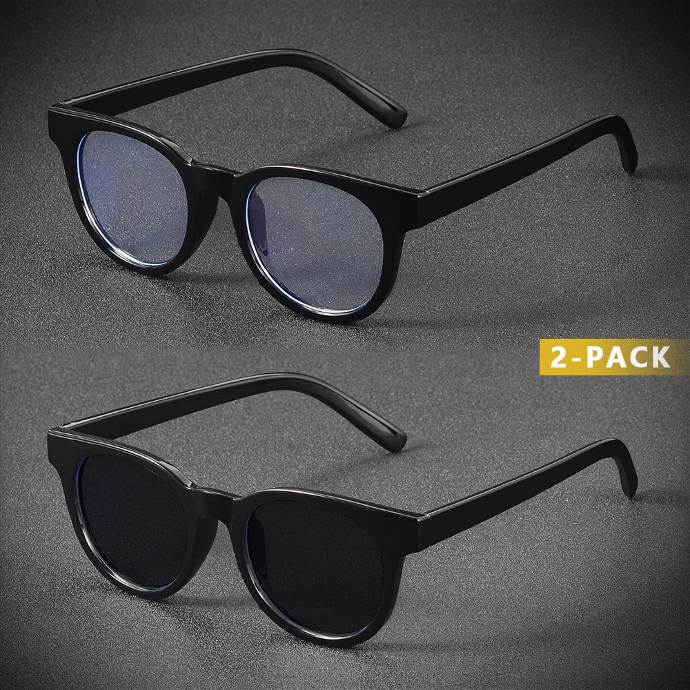 CRIXALIS 2-teilige Brille für eine Sonnenbrille und eine Anti-Blaulicht-Brille, Kombination für den Alltag, Fahrbrille, Schatten, UV400