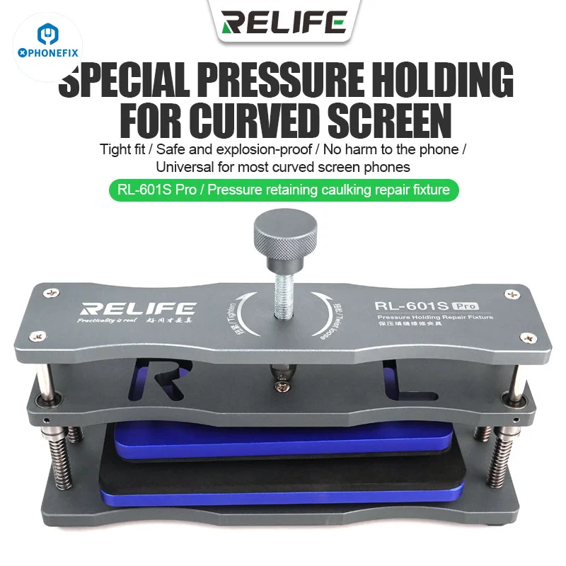 RELIFE RL-601S Pro Pressure Retaining Caulking Repair Fixture For Phone Curved Flat Screen Rear Glass Housing Fixing and Gluing