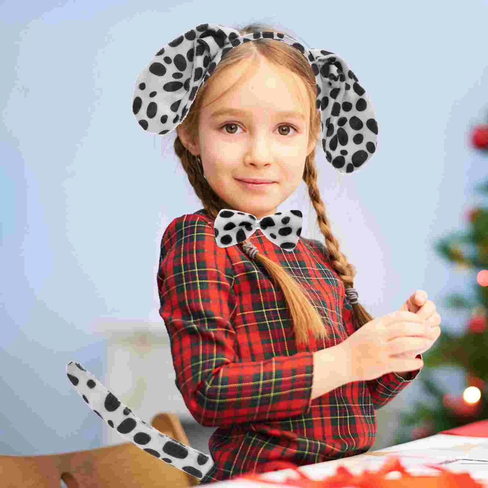 2 Sets for Kids Animal Headband Tail Halloween Costume Child Dalmatian Adult Baby Costumes