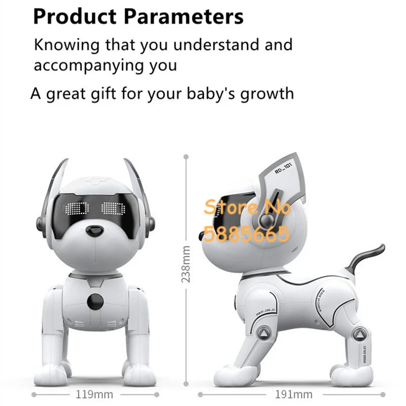 Elektryczny pies robot sterowany pilotem, uroczy, wykonywający akrobacje, obrót o 360 stopni °   Obrotowy, chłodzący, świetlisty, z kółkami, sterowany zdalnie, maszyna do wczesnej edukacji, pies