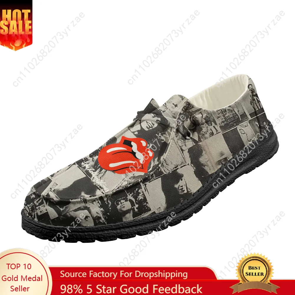 

The Rolling Stones Casual Shoes Mens Womens Flat Footwear Indoor Outdoor Lightweight Shoes Popular Patterns Custom Made Shoes