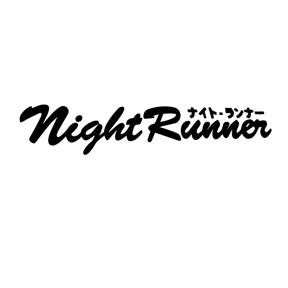 Warning Japanese JDM Racing Sticker Night Runner Front Windshield Waterproof Car Sticker Safety Decals,30cm*6cm