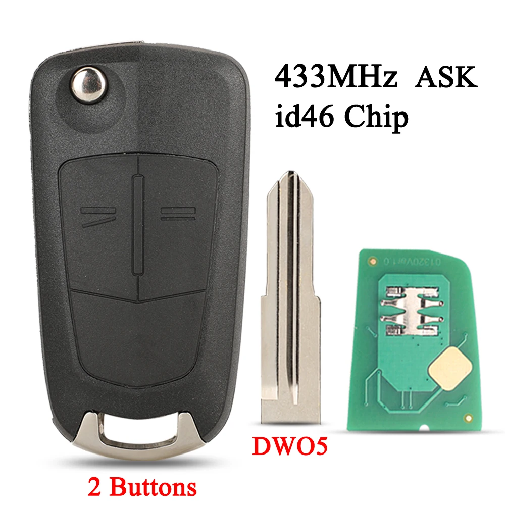 jingyuqin Remote Flip Key Shell Car Case Fob Dla Chevrolet Captiva 2006 2012 Dla Opel Antara 2007 2011 Dla Gmc Key Blade DWO5