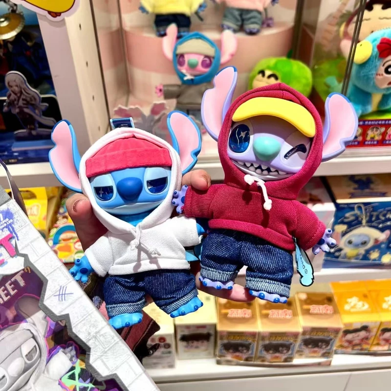 Genuino MINISO Stitch GenZ Street Collection Series Blind Box Bambola di gomma Giocattoli Decorazione pendente Ornamenti da tavolo Perimetro