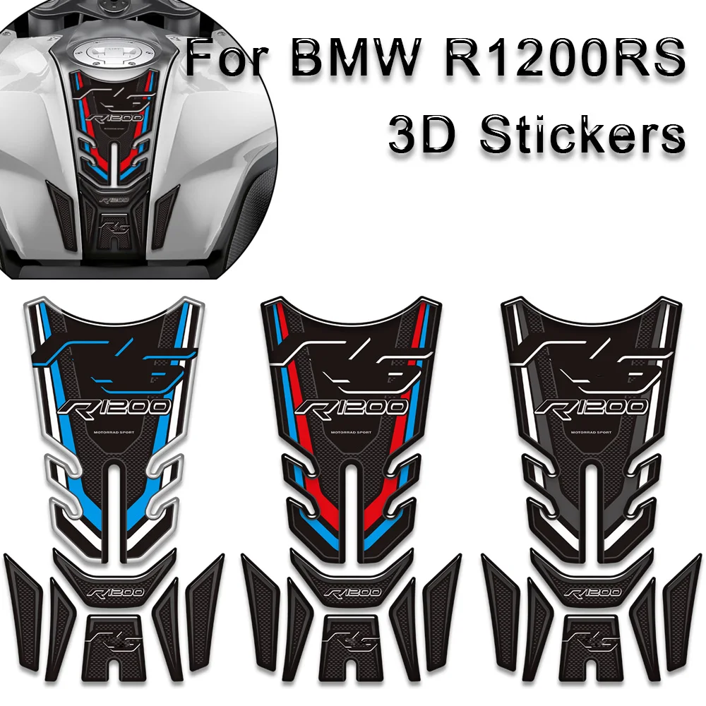 Motorcycle Tank Grips Pad Stickers Gas Fuel Oil Kit Knee Fish Bone Decals Tank Pad 3D Stickers For BMW R1200RS R 1200 RS R1200