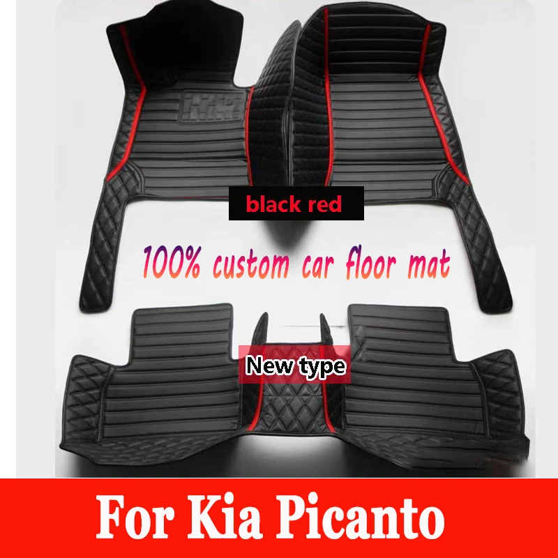 Car Mats Floor For Kia Picanto Morning Grand Eko Taxi JA 2017~2022 Waterproof Leather Mat Car Mats Tapis Voiture Car Accessories