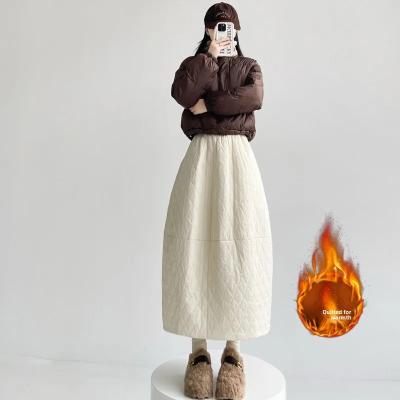 Jupe f-longue en coton Faionable avec fente Ba pour femmes, jupe trapèze mi-longue chaude et amincissante pour un usage quotidien