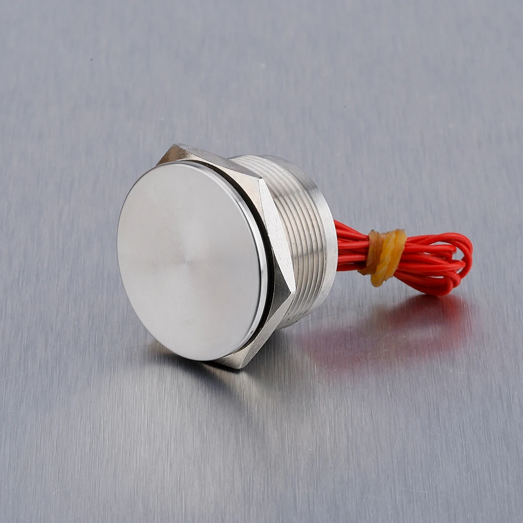 ABILKEEN 25MM Flat Round Head Self-Latching/Momentary Electric Piezo Switch 1NO with IP68 Sealed Waterproof