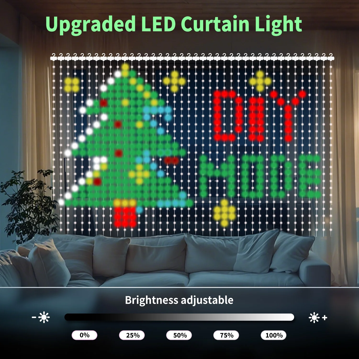 

Светодиодная гирлянда с управлением через приложение - 400 светодиодов, питание от USB, синхронизация с музыкой, RGB-подсветка, умные светильники для штор своими руками |