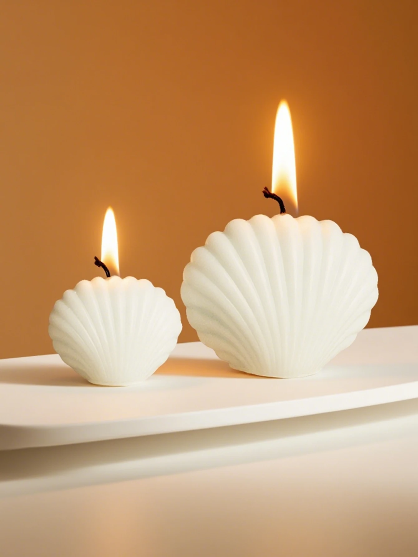 2 pieces / 1 piece (large / small) pearl shell-shaped candles, scented candles, candle center decorations, home candle decoratio